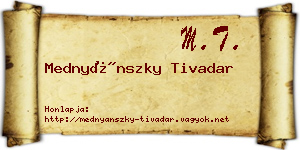 Mednyánszky Tivadar névjegykártya